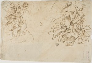Deux figures dans les nuages