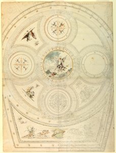 Dessin, décoration du plafond, Teatro Valle, Rome, 1821 - Unknown artistUnknown artist