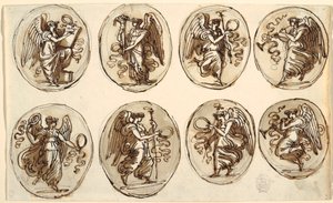 Dessin, conception du plafond, histoire, abondance en six ovales, salle d