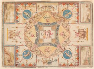 Dessin, plafond de la villa d