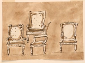 Dessin, chaises, 1780-90 - Unknown artistUnknown artist