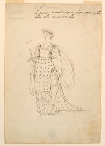 Dessin, création de costumes : Poésie pour un ballet, vers 1720