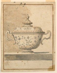 Dessin, plat couvert en céramique, 1750-90 - Unknown artistUnknown artist