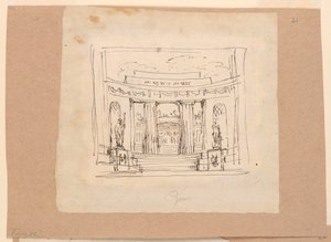 Dessin, conception de rideau, passerelle de courbure Architecture ancienne, début du 19e siècle - Unknown artistUnknown artist