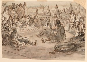 Dessin, Zouaves au camp de Saint-Maur, 1859 - Unknown artistUnknown artist