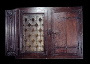 Volet de fenêtre en bois du XVe siècle, Paris, Musée de Cluny - Unknown artist