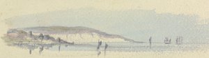 Une côte avec des navires en mer - Unknown artist