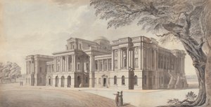 Manoir géorgien, élévations avant et latérales