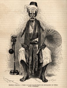 Un mendiant religieux hindou. Gravure pour illustrer le voyage dans les provinces méridionales de l