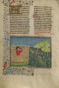 Un chasseur et un lièvre en filet - Unknown artist