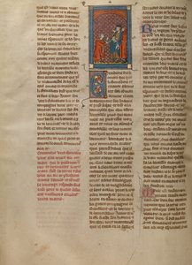 Un chevalier présente une corne d
