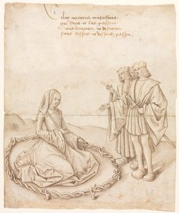 Une dame avec trois prétendants - Unknown artist