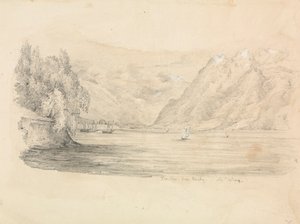 Un lac entouré de montagnes - Unknown artist