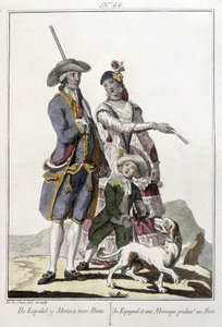 Un Espagnol et un Maure donnent naissance à un alvin - gravure - Unknown artist