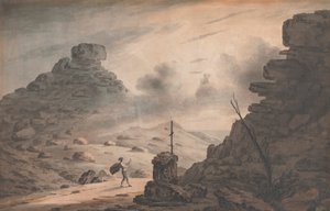 Une vue de la vallée des pierres, Devon, avec une scène de La Tempête, Acte 1 - Unknown artist