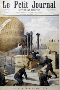Un ballon sur les toits : sauvetage par les pompiers - dans « Le Petit Journal » - Unknown artist