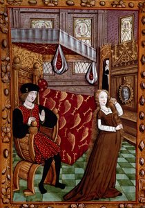 Un couple dans une chambre, la femme s