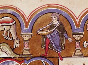 Un fermier semant des grains Détail d