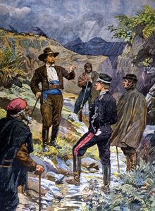 Un gendarme pris à partie par un brigand de Sardaigne. 1899.