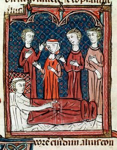 Un patient au lit entouré de médecins (miniature) - Unknown artist