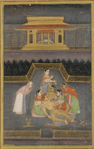 Un homme malade entouré de sa famille - Unknown artist