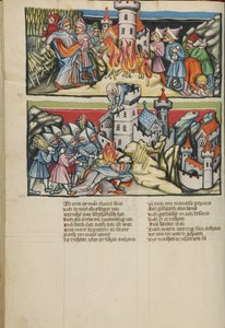 Abimélek détruit Sichem ; Abimélek tué par la femme de Thèbes