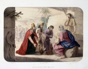 Adoration des Mages (offrande au Christ, à la Vierge Marie et à Joseph) - Unknown artist