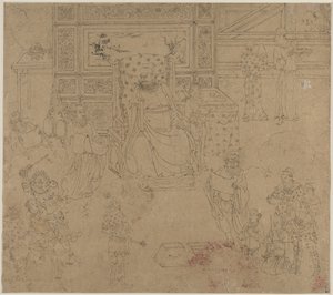 Album de thèmes taoïstes et bouddhistes : Rois des Enfers : Feuille 34