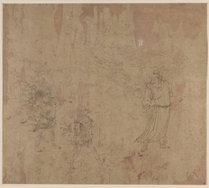 Album de thèmes taoïstes et bouddhistes : Procession de divinités taoïstes : Feuille 18 - Unknown artist