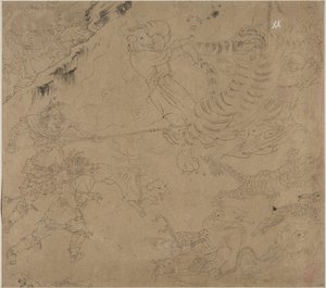 Album de thèmes taoïstes et bouddhistes : Recherche de la montagne : Feuille 44