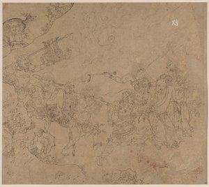 Album de thèmes taoïstes et bouddhistes : Recherche de la montagne : Feuille 45