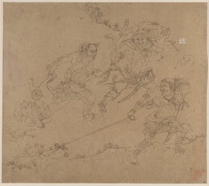 Album de thèmes taoïstes et bouddhistes : Recherche de la montagne : Feuille 48 - Unknown artist