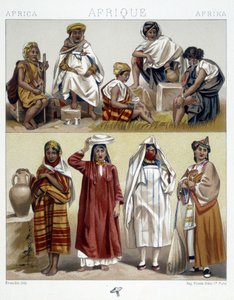 Algérie et Tunisie, costumes populaires - dans « Le costume historique » par Racinet - Unknown artist