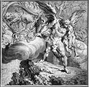 Allégorie du vent du nord. Gravure du 18ème siècle - Unknown artist