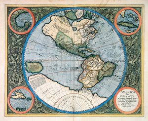 America sive India Nova, de Atlas sive cosmographicae meditationes de fabrica mundi et fabricati figura par Gerhard Kremer Mercator - Unknown artist