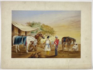 Un marchand de chevaux arabe - Unknown artist