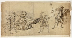 Artillerie angélique (recto); Scène de bataille (verso) - Unknown artist