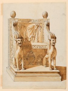 Chaise antique avec thèmes bachiques - Unknown artist