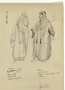 Homme arabe, femme et enfant - Unknown artist