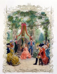 Cérémonie aristocratique dans un jardin (le château de Versailles ?) - Unknown artist