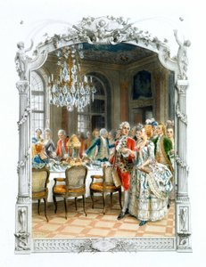 Aristocrates à table au 17ème siècle - dans "Une femme de qualité au siècle passé" - Unknown artist