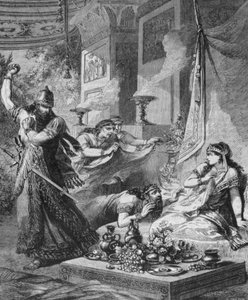Assuérus 1er (Xerxès 1er) découvre Aman aux pieds d