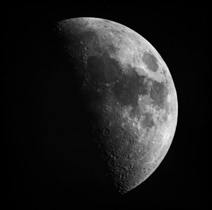 Plaque de verre astronomique de la Lune au premier quartier (1899)
