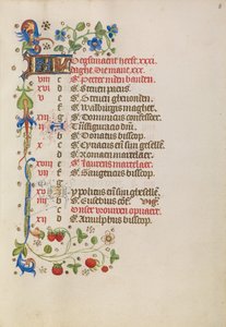 Page du calendrier du mois d