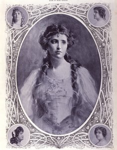 Portrait de la chanteuse australienne Nellie (Nelly) Melba (1861-1931), aquarelle de la fin du 19e siècle - Unknown artist