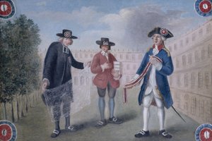 Aux trois ordres. Enseigne pour un marchand de cocardes au Palais-Royal. Palais-Royal - Unknown artist