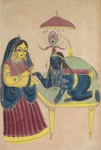 Bébé Krishna demandant du beurre à Yashoda - Unknown artist
