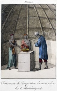 Baptême chez les Mandingues (Mali ?) en Afrique - gravure - Unknown artist