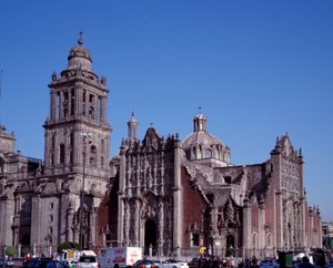 Art baroque : vue de la cathédrale métropolitaine de Mexico - Unknown artist