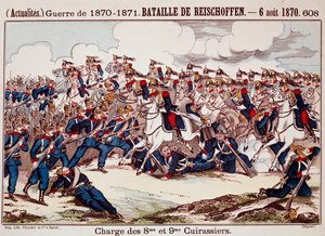 Bataille de Wörth, le 6 août 1870 au début de la guerre franco-prussienne (Gravure) - Unknown artist